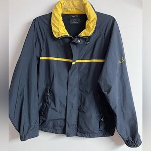 Nautica Men’s Windbreaker Jacket, XL, Navy Blue/Yellow, Full Front Zipper
